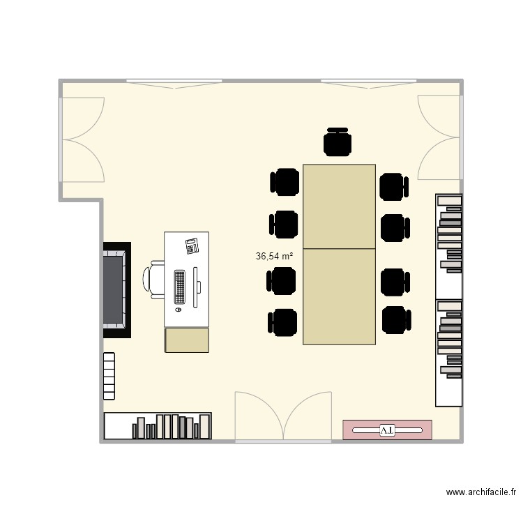 Bureau 113 -  Rosental Pierre-André. Plan de 1 pièce et 37 m2