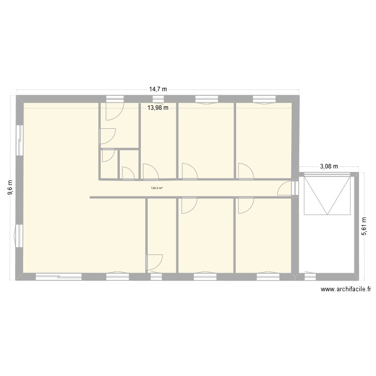 maison veranne. Plan de 1 pièce et 121 m2