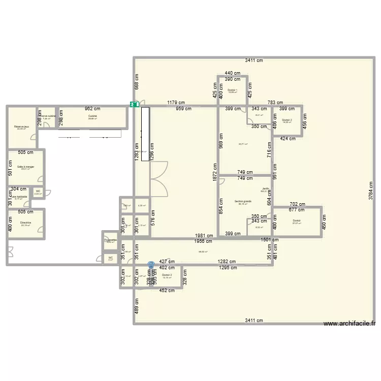 tfe samira. Plan de 27  et 1387 m²