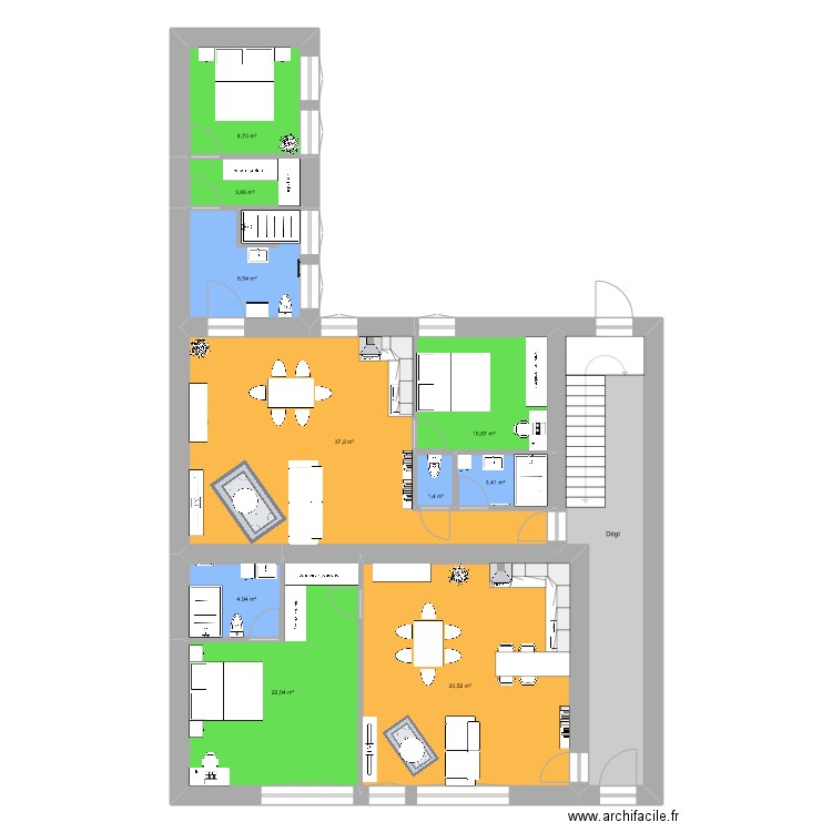 Plan IDR Hagondange (tristan2). Plan de 22 pièces et 292 m2