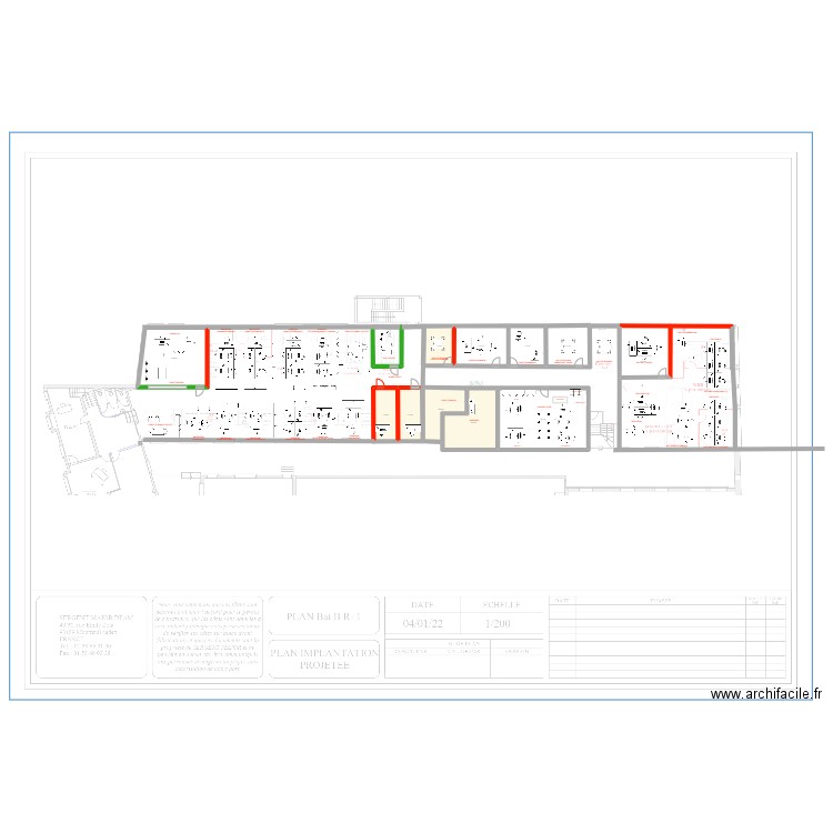 Bat B - R1 -v4. Plan de 11 pièces et 258 m2