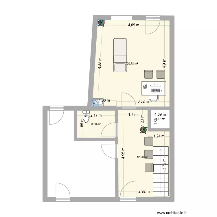 Cabinet Thudon. Plan de 4 et 38 m² Cabinet Thudon. Plan de 4 et 38 m²