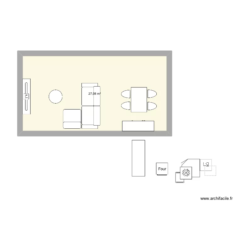Plan 2. Plan de 1  et 27 m²
