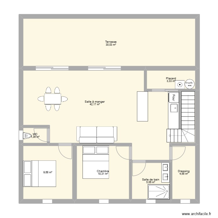Appartement Capbreton. Plan de 8 pièces et 107 m2