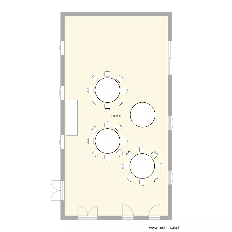 Salle des f&ecirc;tes. Plan de 