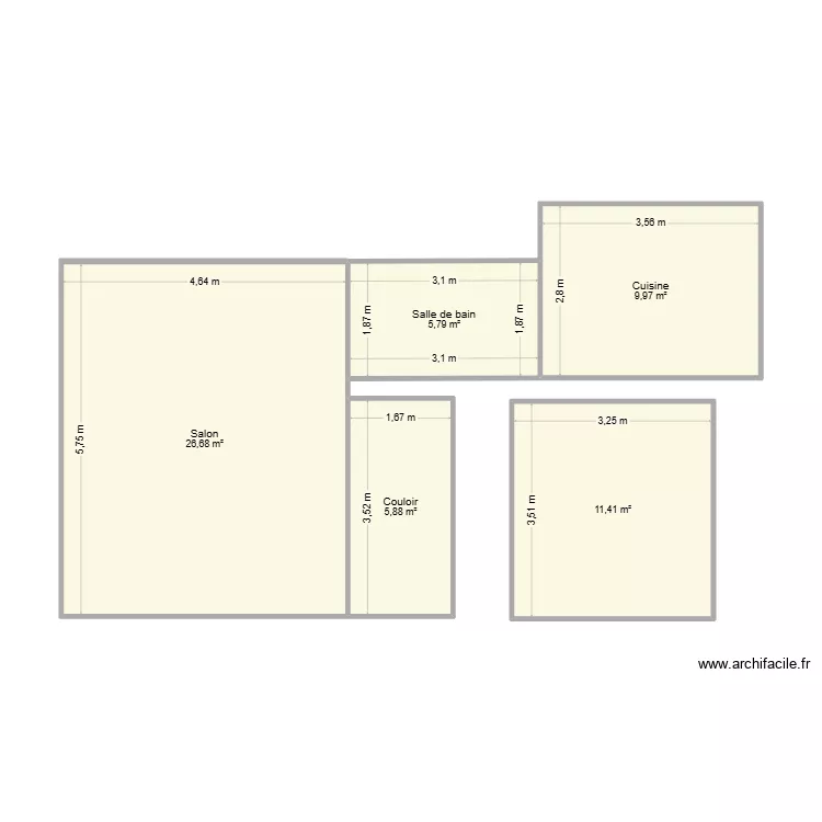 APPARTEMENT. Plan de 5 Pièces et 60 m² APPARTEMENT. Plan de 5 Pièces et 60 m²