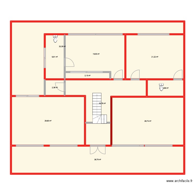 777. Plan de 11 pièces et 208 m2