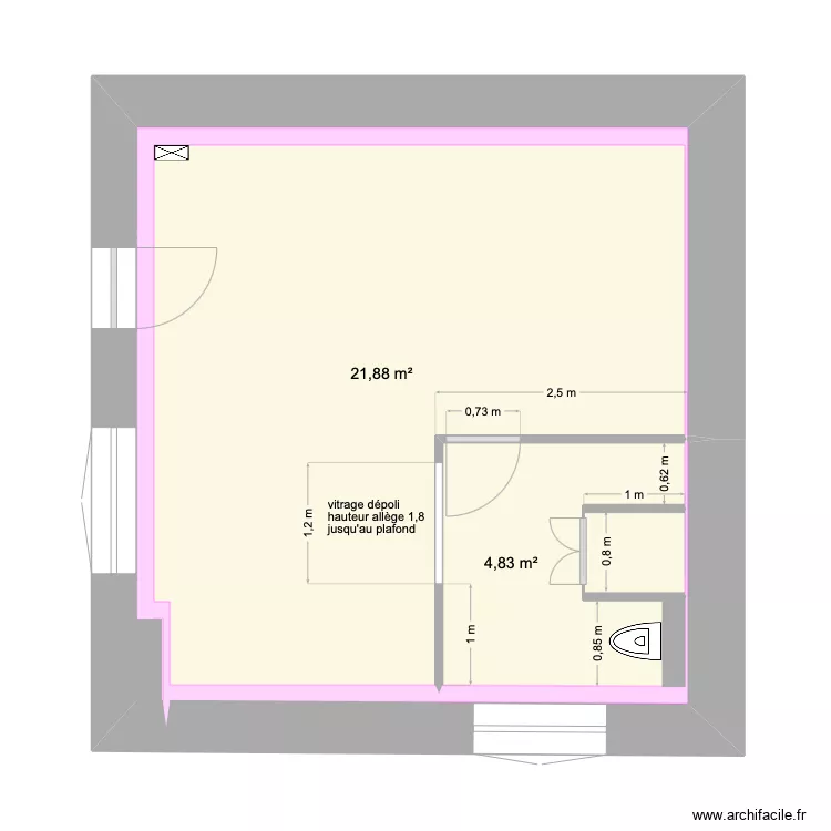 APPT A cloison. Plan de 