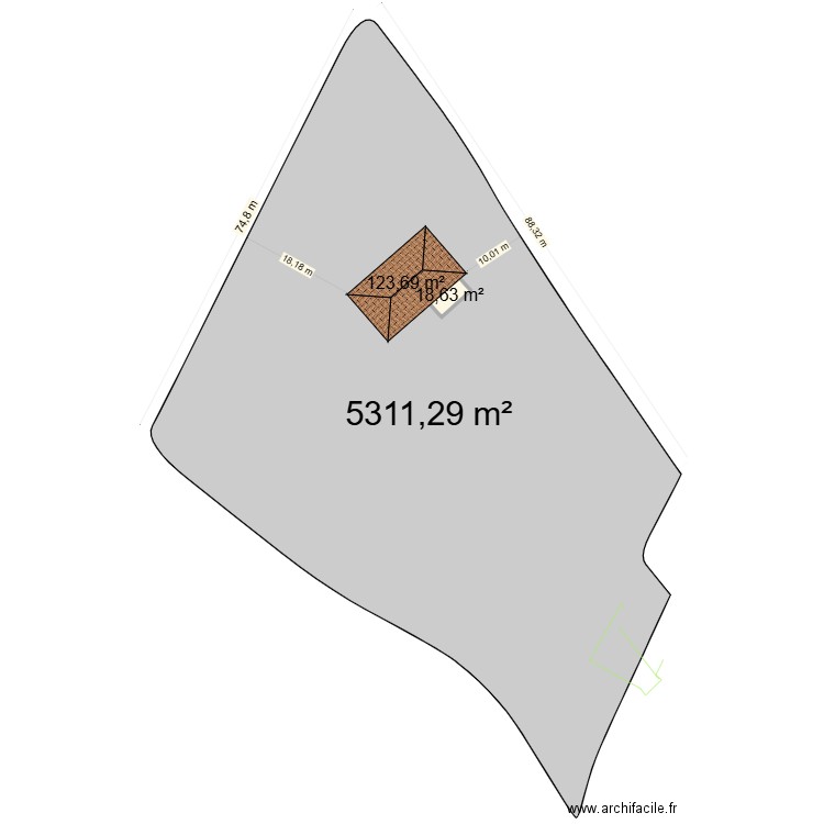 COLOMBANI. Plan de 2 pièces et 142 m2