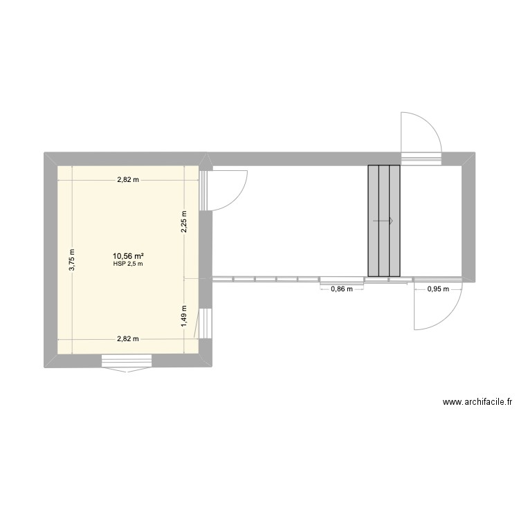 construction -. Plan de 1 pièce et 11 m2