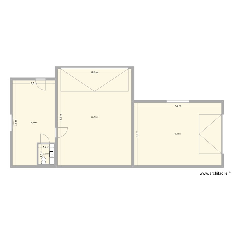 dépôt. Plan de 4 pièces et 132 m2