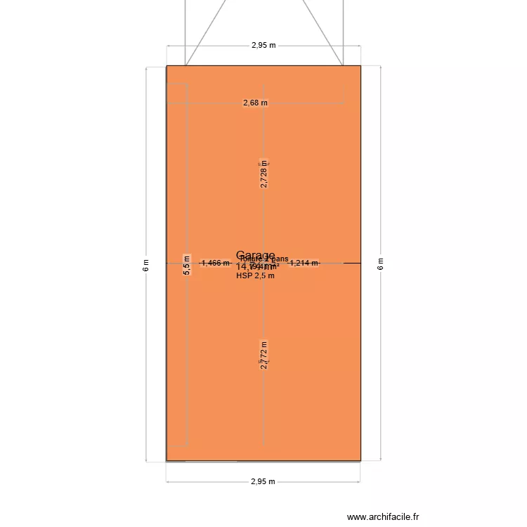Plan garage2. Plan de 1  et 15 m²