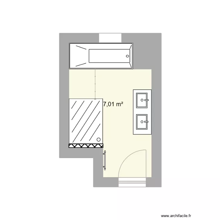SDB maison 2. Plan de 1 Pièce et 7 m² SDB maison 2. Plan de 1 Pièce et 7 m²