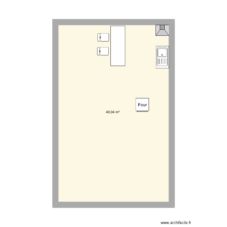 MP8 pièce de vie. Plan de 1 pièce et 40 m2