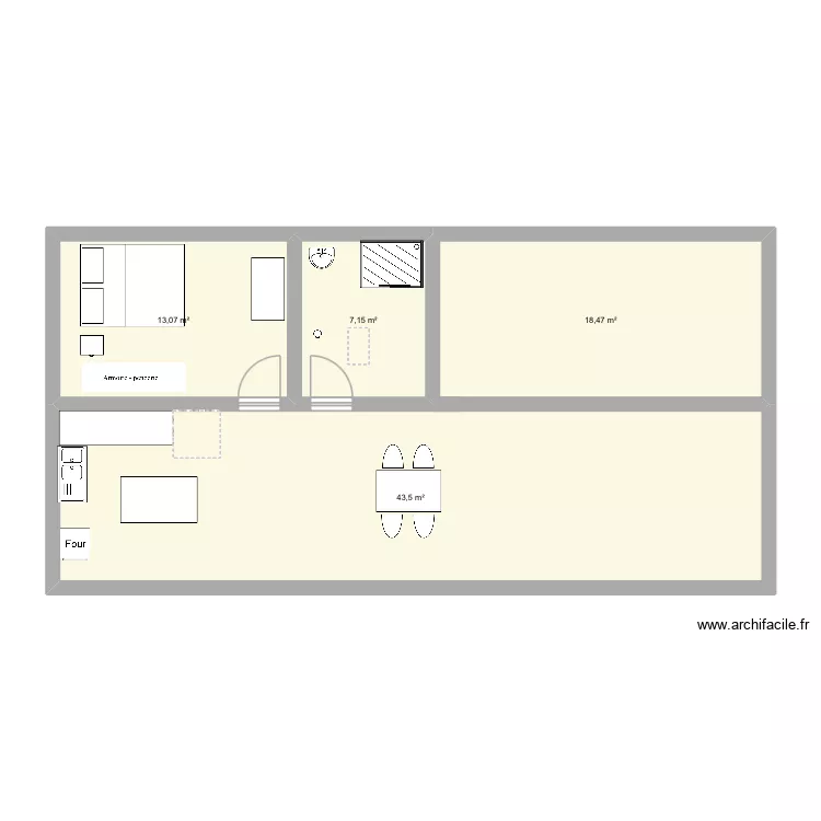 Maison hitia. Plan de 4  et 82 m²