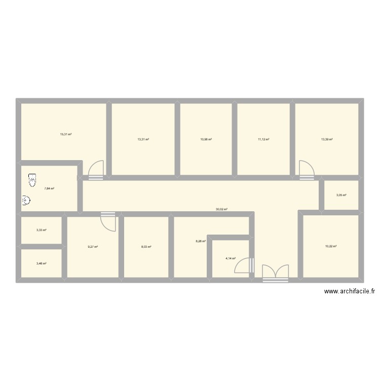 cabinet 2. Plan de 15 pièces et 152 m2