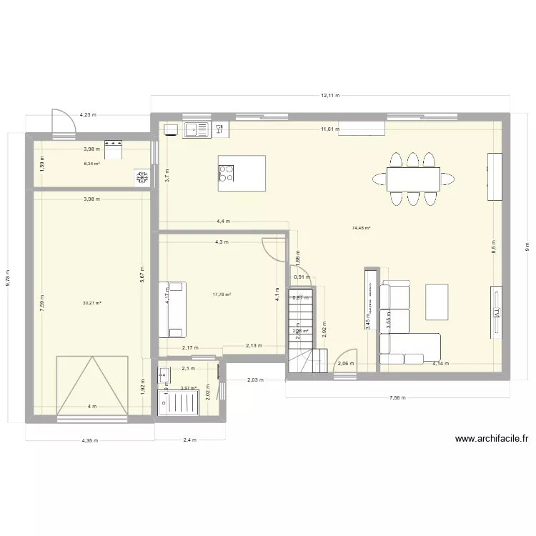 idee. Plan de 6  et 135 m²
