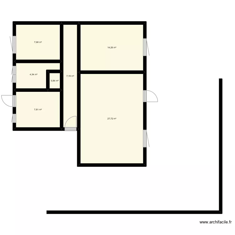 soune seyne pierre. Plan de 7 pièces et 70 m²