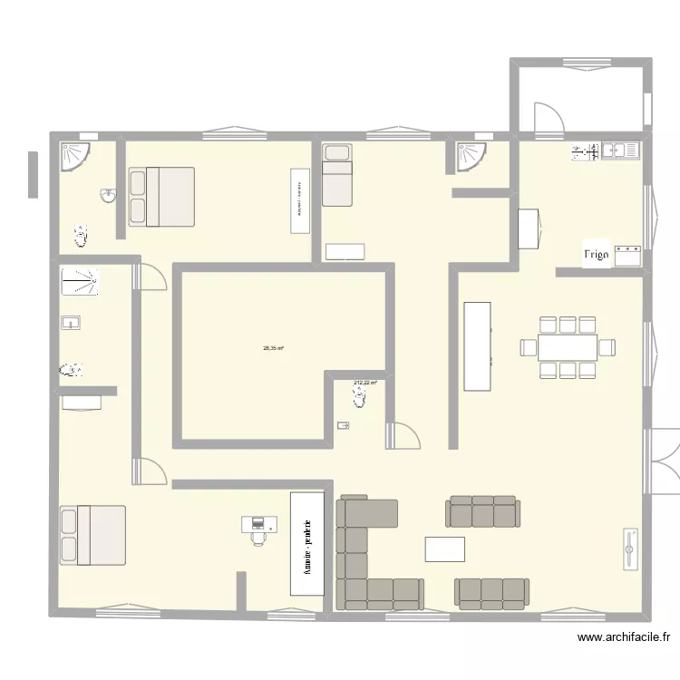 fortin. Plan de 2  et 241 m²