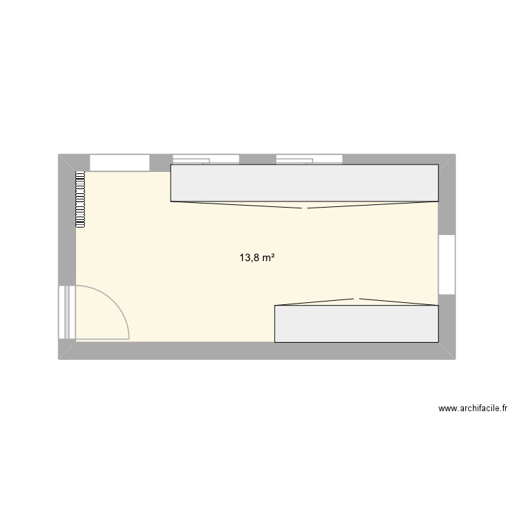 cuisine marie. Plan de 1 pièce et 14 m2