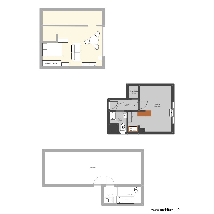 studio walb. Plan de 10 pièces et 102 m2