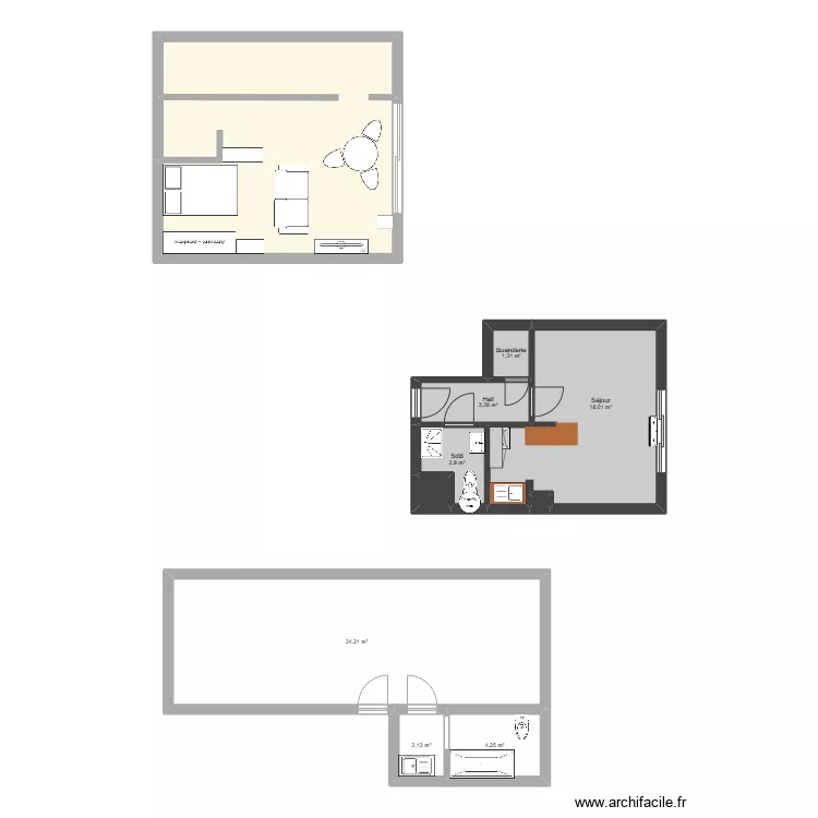 studio walb. Plan de 