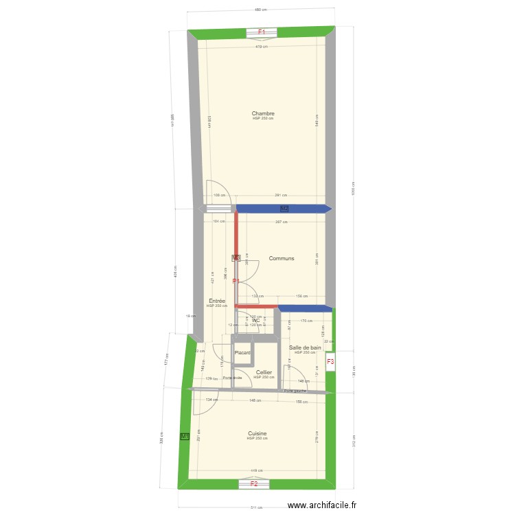 DP23109912 MàJ. Plan de 8 pièces et 57 m2