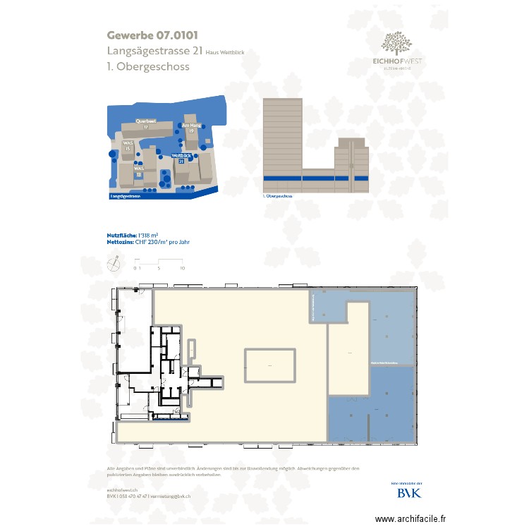 Lucerne - Eichhofwest. Plan de 6 pièces et 1693 m2