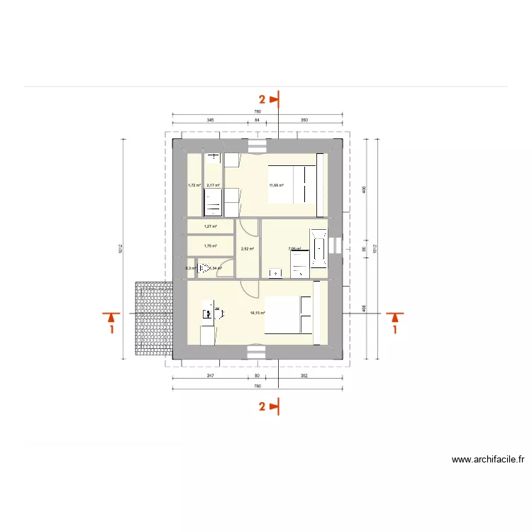 Bayonne R+2.2. Plan de 