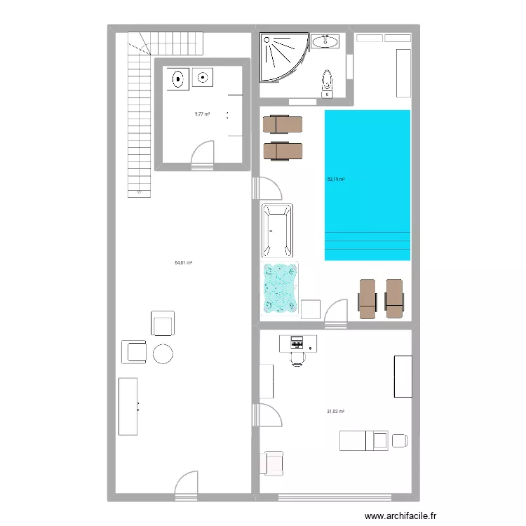 Tfe. Plan de 4  et 172 m²