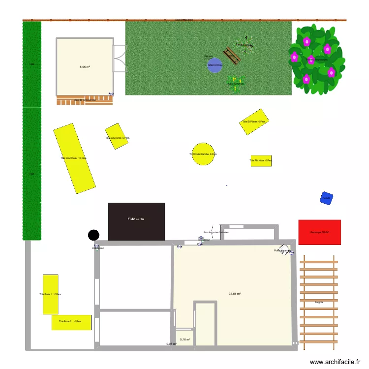 COUR 70 ANS. Plan de 4  et 41 m²