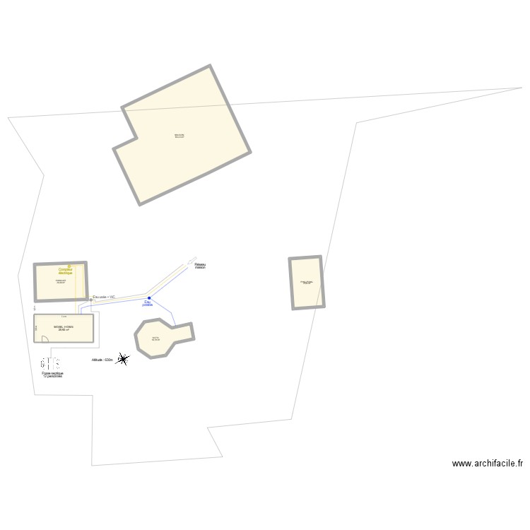 mobil-home. Plan de 5 pièces et 258 m2