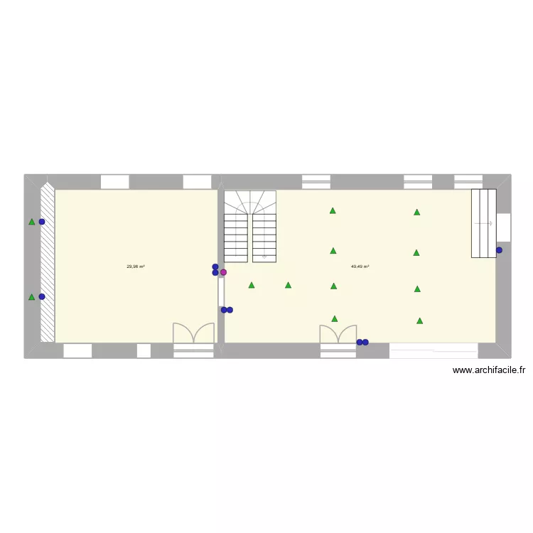 RDC. Plan de 2 et 79 m² RDC. Plan de 2 et 79 m²