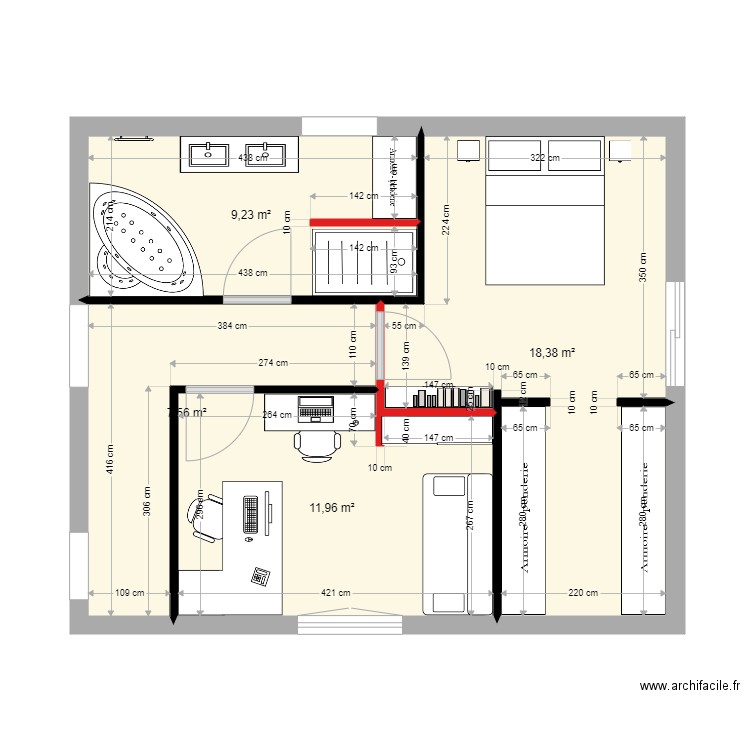 suite marmande 6. Plan de 4 pièces et 47 m2