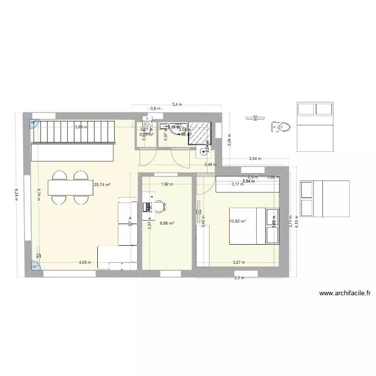 CARO PIERRE ETAGE 1 CHAMBRE. Plan de 