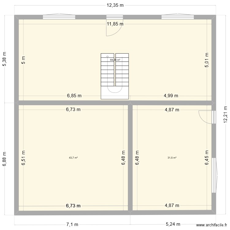 CHATILLON LA PALUD. Plan de 3 pièces et 134 m2