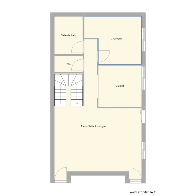 MAGNASCO RDC. Plan de 5 pièces et 63 m2