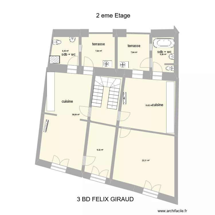 2 eme aniane. Plan de 