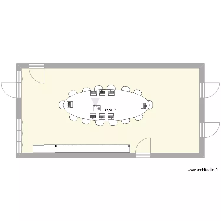 salle informatique. Plan de 1 Pièce et 43 m²
