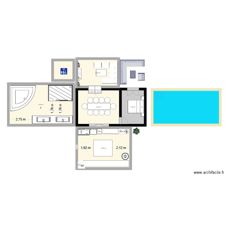 maison de Gwen. Plan de 6 pièces et 121 m2