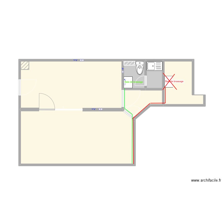 Saint Mandé cablage. Plan de 6 pièces et 36 m2