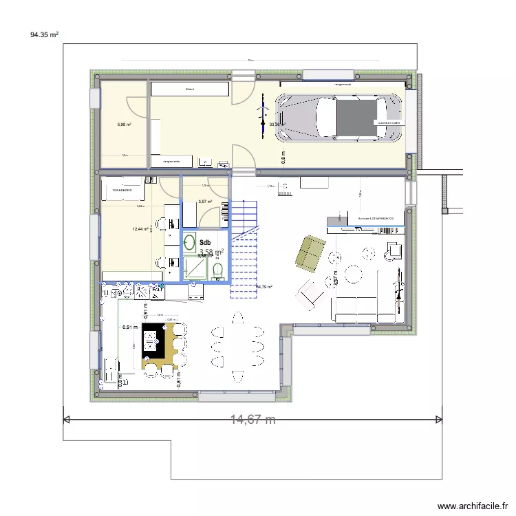 REZ ameublement. Plan de 6 et 124 m² REZ ameublement. Plan de 6 et 124 m²