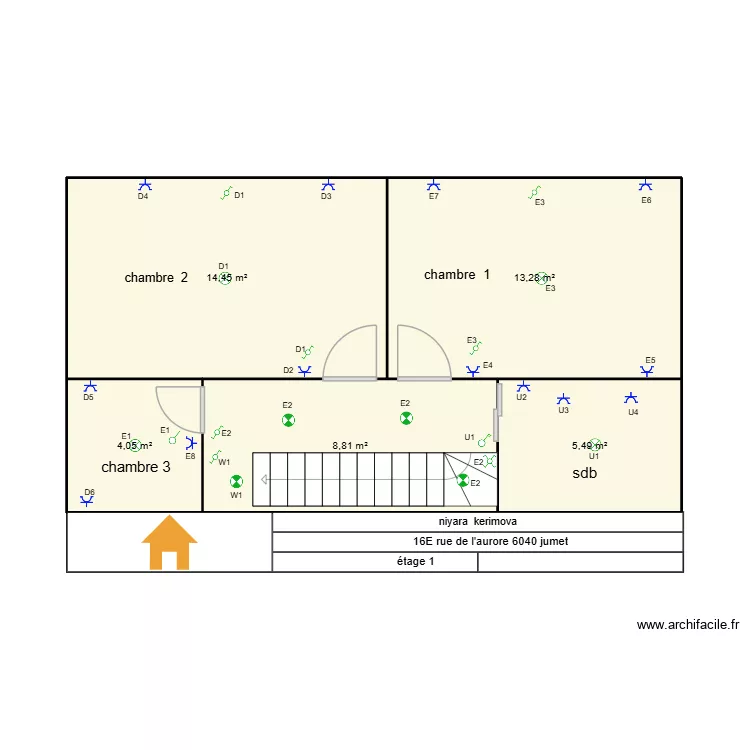 NIYARA   ETEGE 1. Plan de 5  et 46 m²