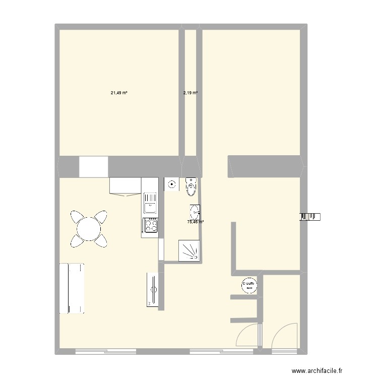 PRADO.25. Plan de 3 pièces et 99 m2