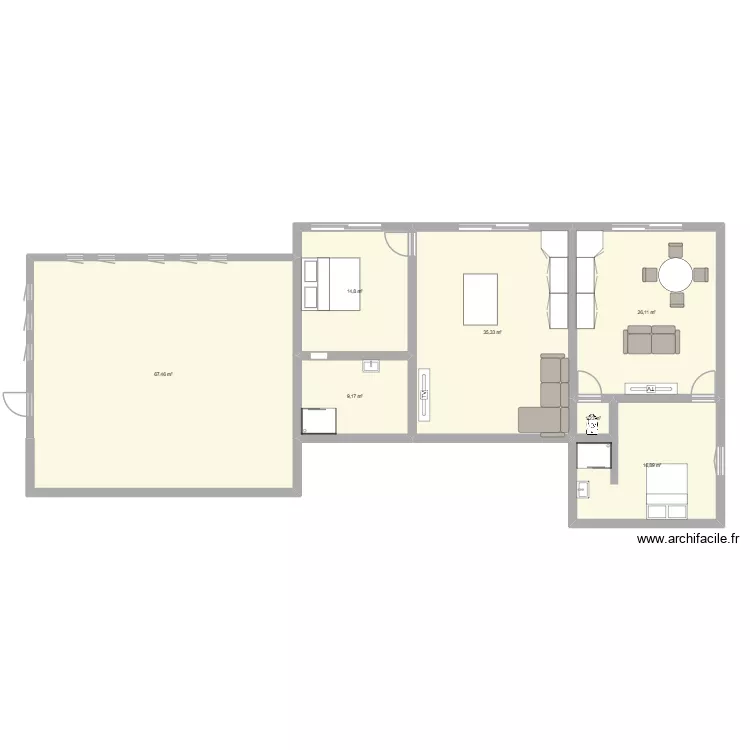 plan appartement. Plan de 7  et 171 m²