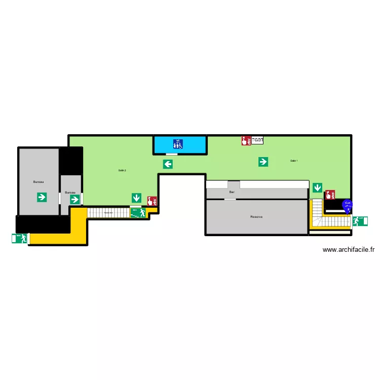 Plan d\'intervention LE RETRO\'GRADE. Plan de 13 pièces et 191 m²