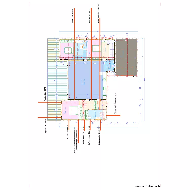 Maison Manon chbre parentale + sdb+ dressing /Peinture. Plan de 