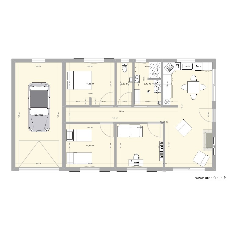 ID MAISON 2. Plan de 6 pièces et 110 m2