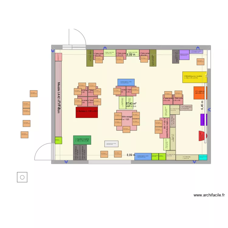 Classe de Véro M2-M3 version Laureline. Plan de 1 Pièce et 57 m² Classe de Véro M2-M3 version Laureline. Plan de 1 Pièce et 57 m²