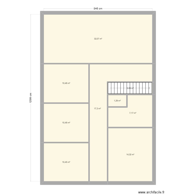 boundou. Plan de 9 pièces et 107 m2